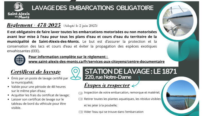 LAVAGE DES EMBARCATIONS OBLIGATOIRES