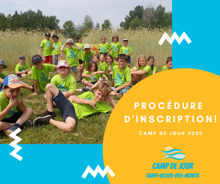 Procédures d'inscription pour le camp de jour 2020