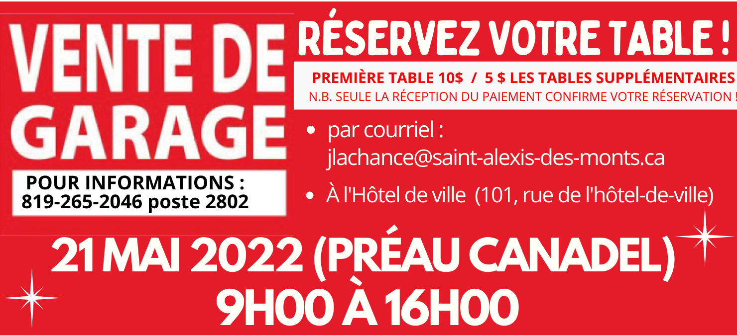 Vente de garage 21 mai 2022